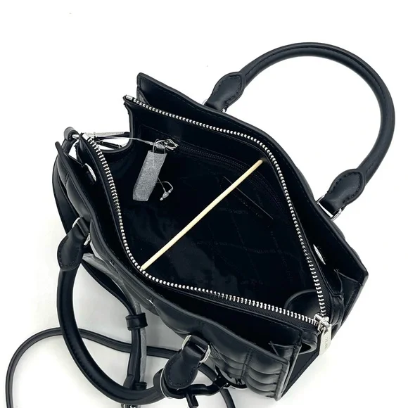 Michael Kors Black Quilted Sheila Satchel Crossbody Bag - Picture 7 of 9